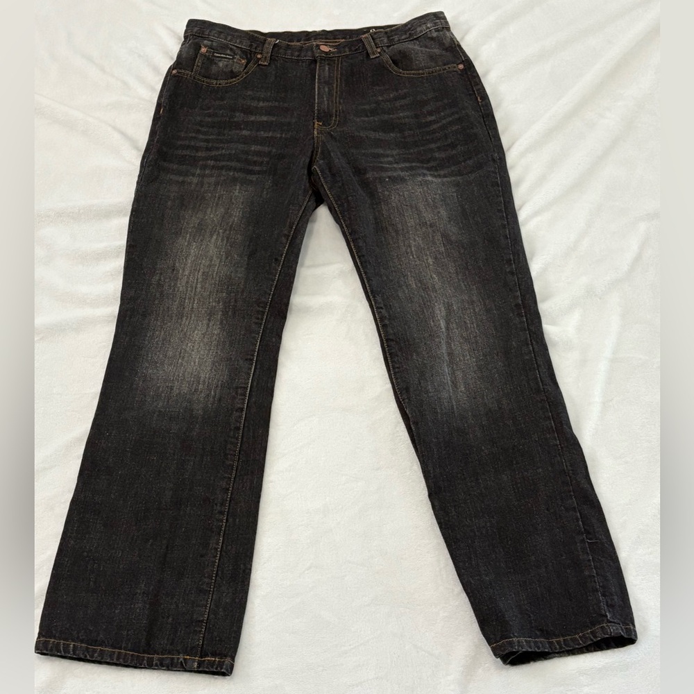 Calvin Klein Men’s Boot Leg Jeans Size 34/30 Acid Wash Dark Grey Style #MB97A39